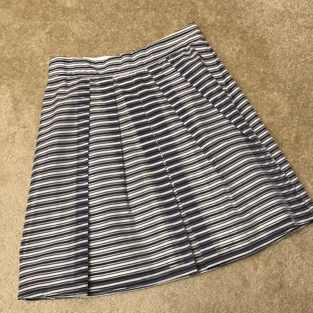 J. Crew Blue and White Striped Skirt Size 6